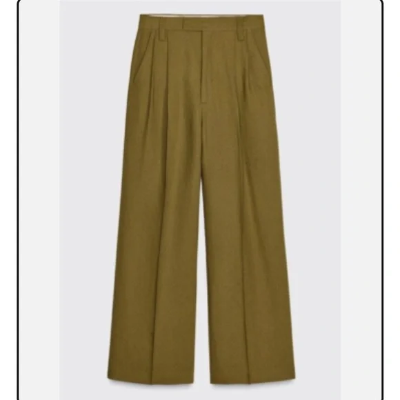 Zara NWT ZW Collection darted linen blend trousers 2734/586